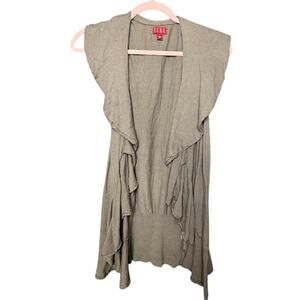 Elle Open Cardigan Women's Size Small Lagenlook Western Cozy No Sleeves Y2K
